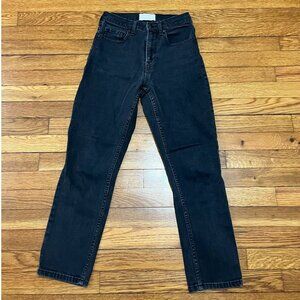 Everlane Women's Black Denim Jeans Size 25 Slim Ankle High Rise